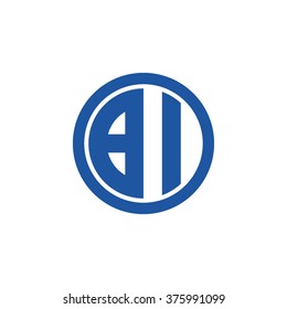 BI initial letters circle business logo blue