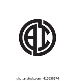 BI initial letters linked circle monogram logo