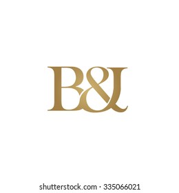 B&I Initial logo. Ampersand monogram logo gold