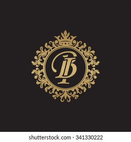 BI initial luxury ornament monogram logo