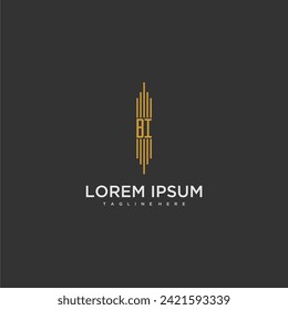 logotipo inicial de negocio en monograma de BI