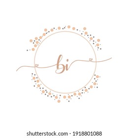BI Initial monogram handwriting luxury illustration