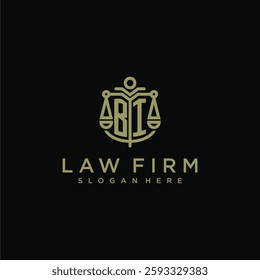 BI initial monogram logo for lawfirm with scale vector design