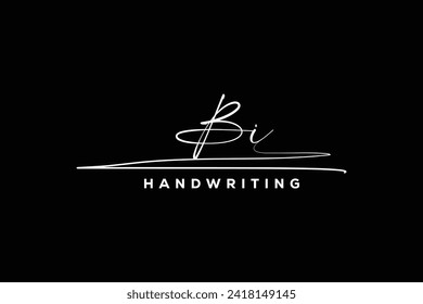 BI initials Handwriting signature logo. BI Hand drawn Calligraphy lettering Vector. BI letter real estate, beauty, photography letter logo design.