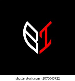 Diseño creativo del logotipo de la letra BI. Diseño exclusivo de BI
