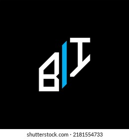Diseño creativo del logotipo de letra BI con gráfico vectorial