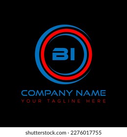 Diseño creativo del logotipo de la letra BI. Diseño exclusivo de BI.
