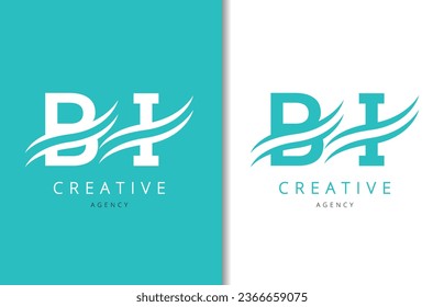 BI Letter Logo Design with Background and Creative company logo. Modern Lettering Fashion Design. Vector illustration