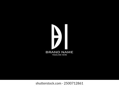 Diseño del logotipo de la letra de BI con un diseño del logotipo de BI de la forma del círculo. Diseño creativo del logotipo de la letra del BI. BI diseño único.