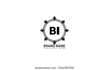 BI letter logo design with a circle shape BI Logo design. BI letter logo creative design. BI unique design