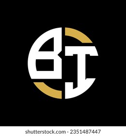 BI letter logo design on black background. BI creative initials letter logo concept.  
