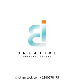 Diseño vectorial del logotipo de la letra BI con estilo elegante, adecuado para logotipos, empresas, negocios, publicidad, marketing