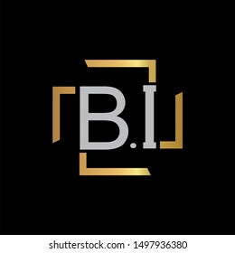 BI Letter monogram with abstrac concept style design