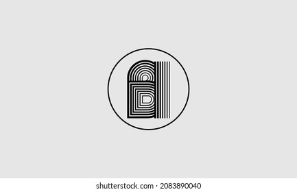 BI Lines Warp Logo Design. Letter Icon Made with Circular Outline.