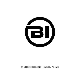 plantilla vectorial de diseño de logotipo BI