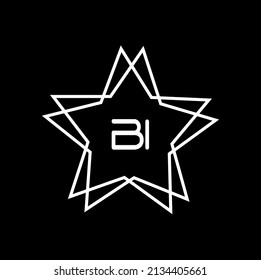BI logo design,black star icon