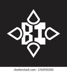 BI Logo monogram with four cone rounded by the shape design template