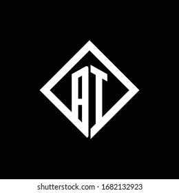 BI logo monogram with square rotate style design template