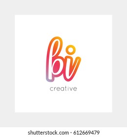 BI logo, vector. Useful as branding symbol, app icon, alphabet element, clip-art.