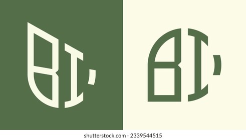 BI modern initial letter logo design vector bundle. It will be suitable for which company or brand name start those initial.