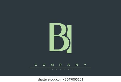 BI Modern Initials Logo Design. Branding logo with stylized initials showcasing bold design and modern aesthetic. Ideal for professional business branding or creative projects focusing on minimalistic