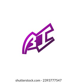 Soporte inicial del logotipo del emblema de BI Premium y concepto de diseño de juegos