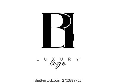 Logotipo de la tipografía del monograma de la letra de BI Serif para la identidad elegante de la marca de Premium