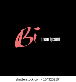 Bi tagline Initial handwriting logo vector