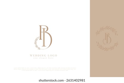 Logotipo Casamento BI com Monograma Floral