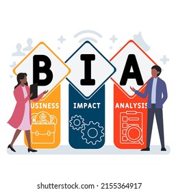 BIA - Business Impact Analysis acronym. business concept background.  vector illustration concept with keywords and icons. lettering illustration with icons for web banner, flyer, landing page