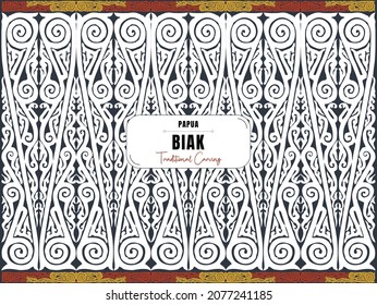 Biak - Papua, Traditional Carving backgrounds and frames