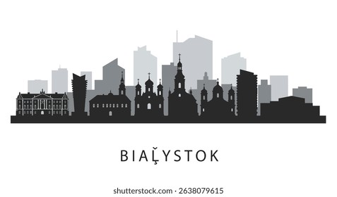 Bialystok City Skyline Poland Silhouette.