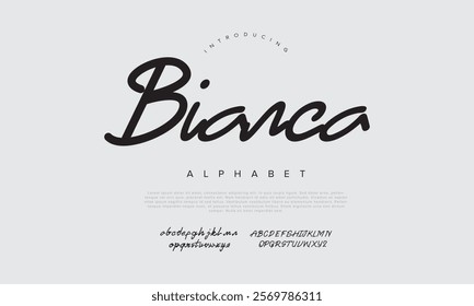 Bianca handwrite signature font Calligraphy Logotype Script Brush Font Type Font lettering handwritten