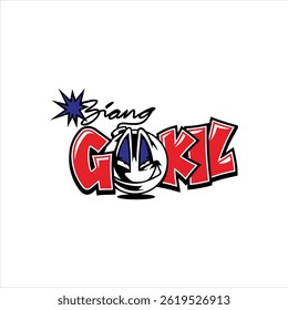 Biang Gokil writing with white background. Can be used as graphic design