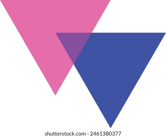 biangles symbol, two intersecting pink and blue triangles, known as biangles, serve as a symbol of bisexual visibility and pride.