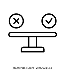 Bias Detection Outline Icon Vector Illustration