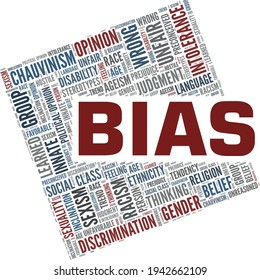 Bias vector illustration word cloud isolated on a white background.