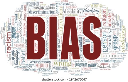 Bias vector illustration word cloud isolated on a white background.