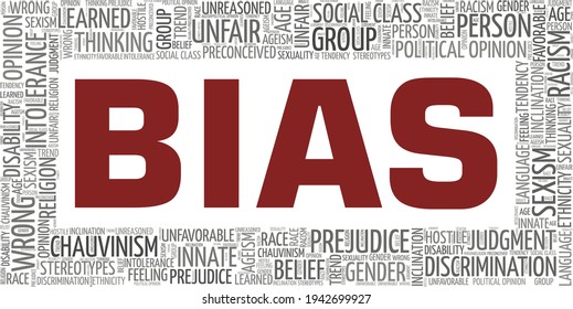 Bias vector illustration word cloud isolated on a white background.