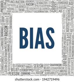 Bias vector illustration word cloud isolated on a white background.