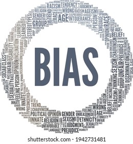 Bias vector illustration word cloud isolated on a white background.