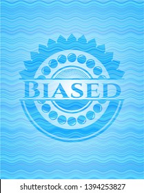 Biased water representation emblem background. Vector Illustration. Detailed.