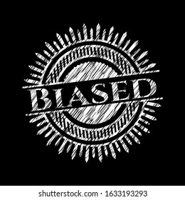Biased written on a chalkboard. Vector Illustration. Detailed.