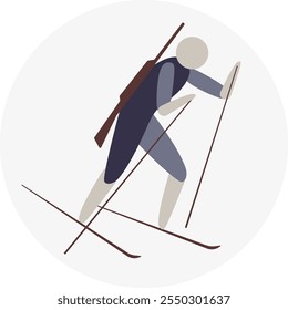 Biathlon competition icon. Colorful sport sign. 