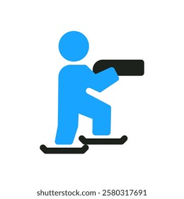 biathlon flat icon color illustration