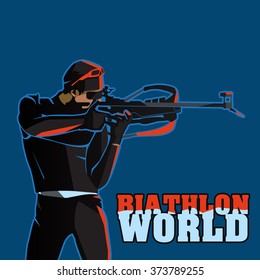 Biathlon Flat Vector Illustration