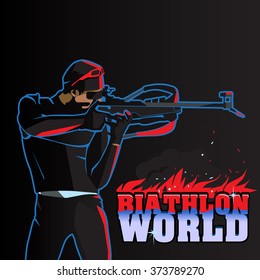 Biathlon Flat Vector Illustration