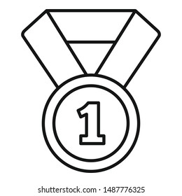 Biathlon gold medal icon. Outline biathlon gold medal vector icon for web design isolated on white background