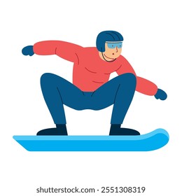 biathlon guy on snowboard isolated design