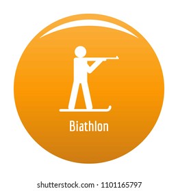 Biathlon icon. Simple illustration of biathlon vector icon for any design orange
